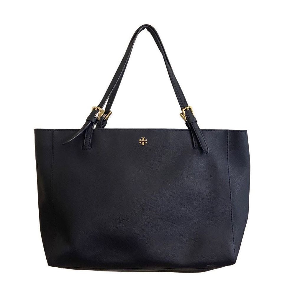 Tory Burch York Buckle Tote Saffiano Leather Navy Blue